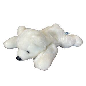 2003 Kids of America Plush White Teddy Bear 15" Polar Lying Down Lovey